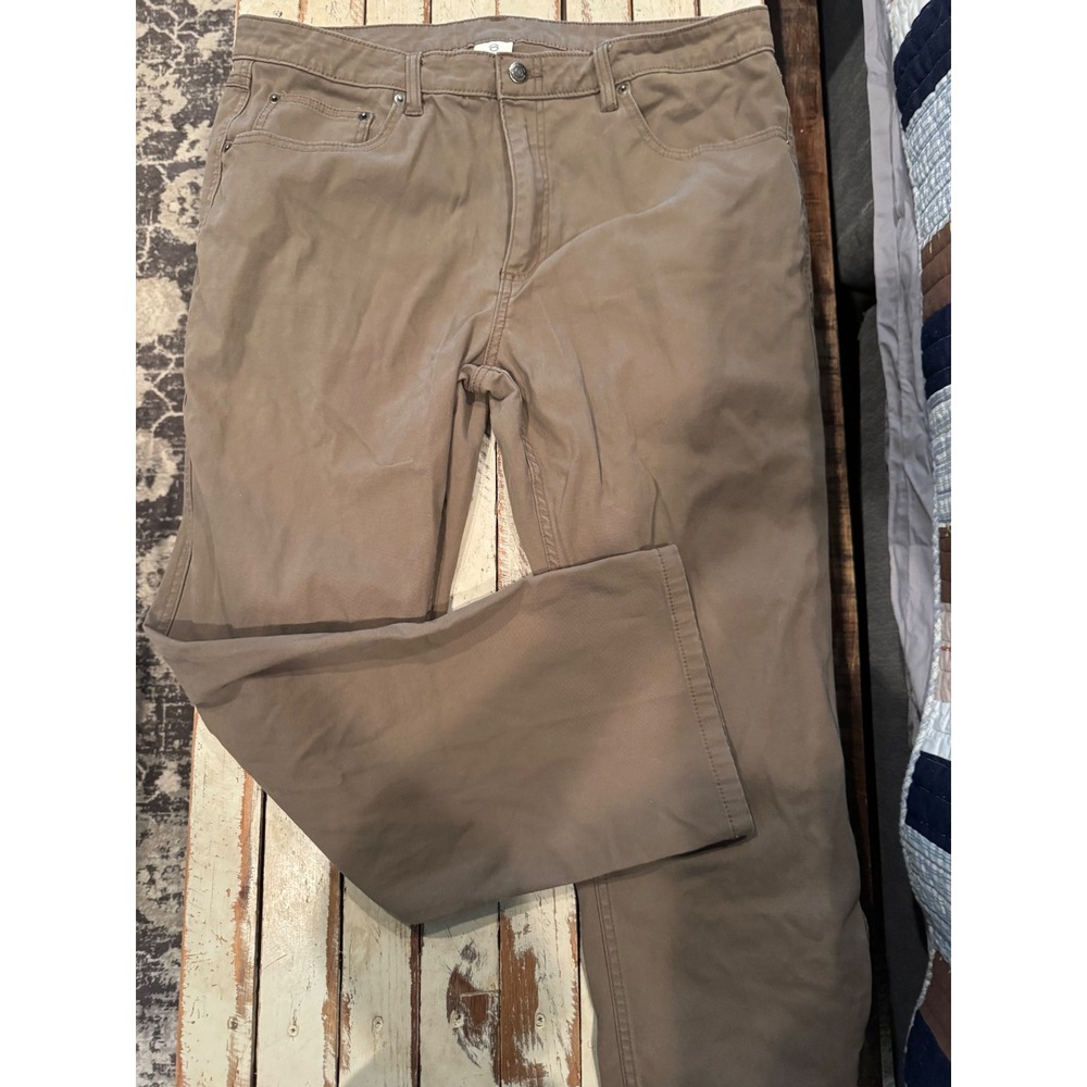 Magellan Outdoors Mens Brown Stain Release Canvas Work Pants 36x30